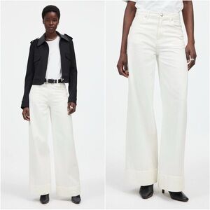 Madewell Jeans Superwide-Leg High Waist 100% Cotton True White 31 NWT New